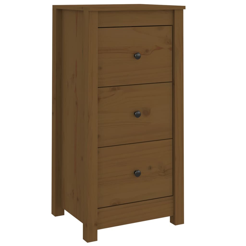 vidaXL Συρταριέρες 2 τεμ. Καφέ Μελί 40x35x80 εκ. από Μασίφ Ξύλο Πεύκου