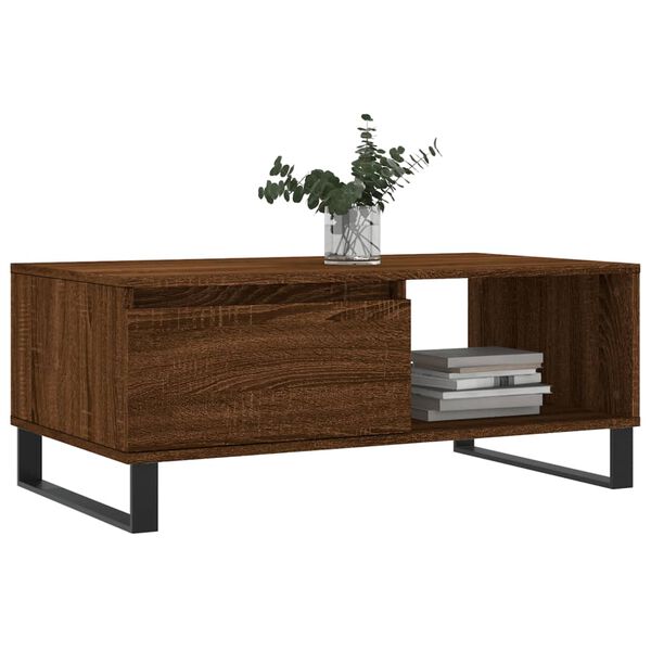 vidaXL Τραπεζάκι Σαλονιού Καφέ Δρυς 90x50x36,5 εκ. Επεξεργασμ. Ξύλο