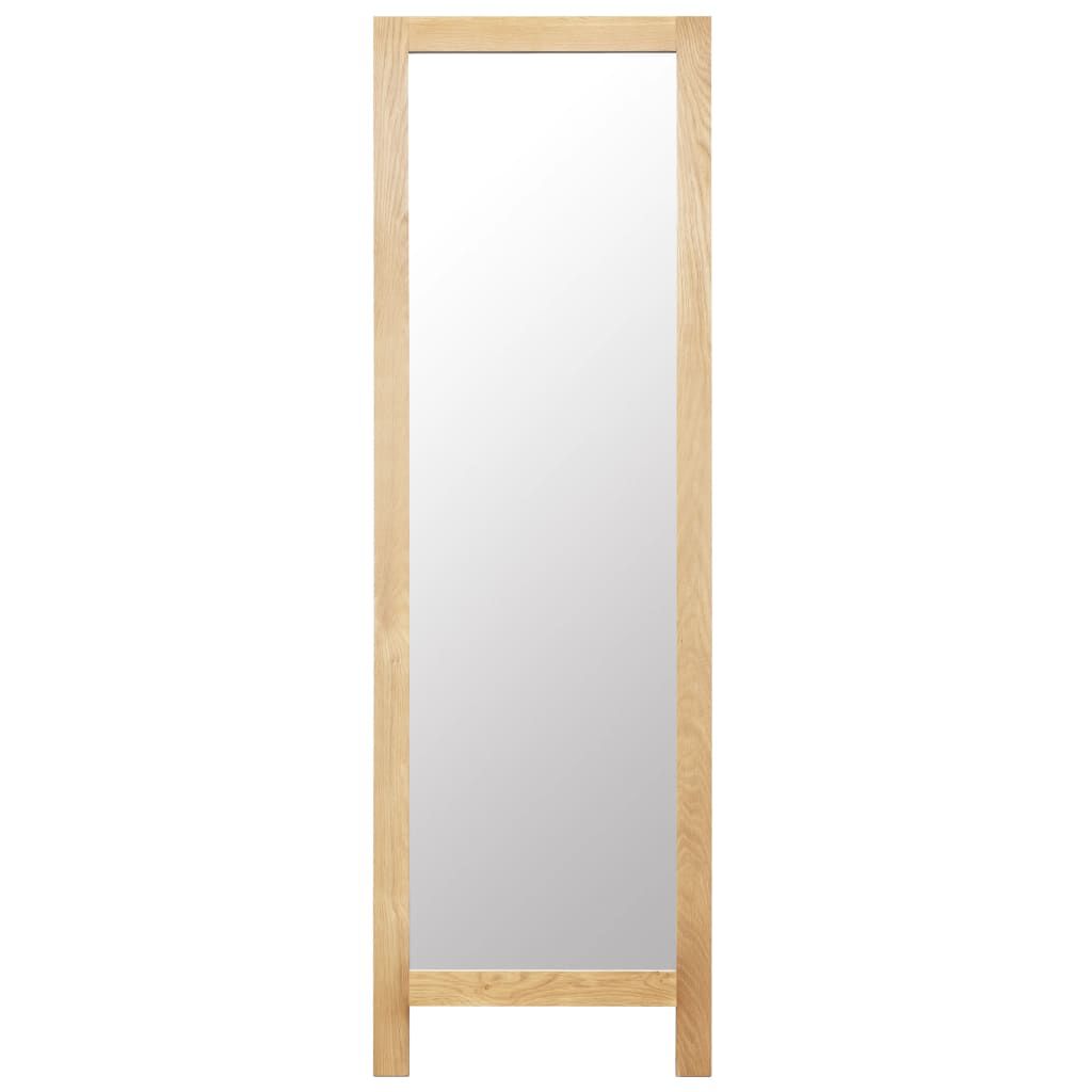 vidaXL Καθρέφτης Δαπέδου 48 x 46,5 x 150 εκ. από Μασίφ Ξύλο Δρυός