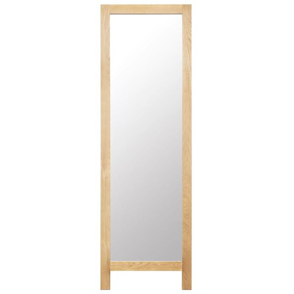 vidaXL Καθρέφτης Δαπέδου 48 x 46,5 x 150 εκ. από Μασίφ Ξύλο Δρυός