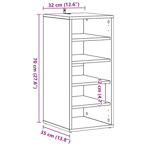 vidaXL Παπουτσοθήκη Λευκή 31,5 x 35 x 70 εκ. από Επεξ. Ξύλο