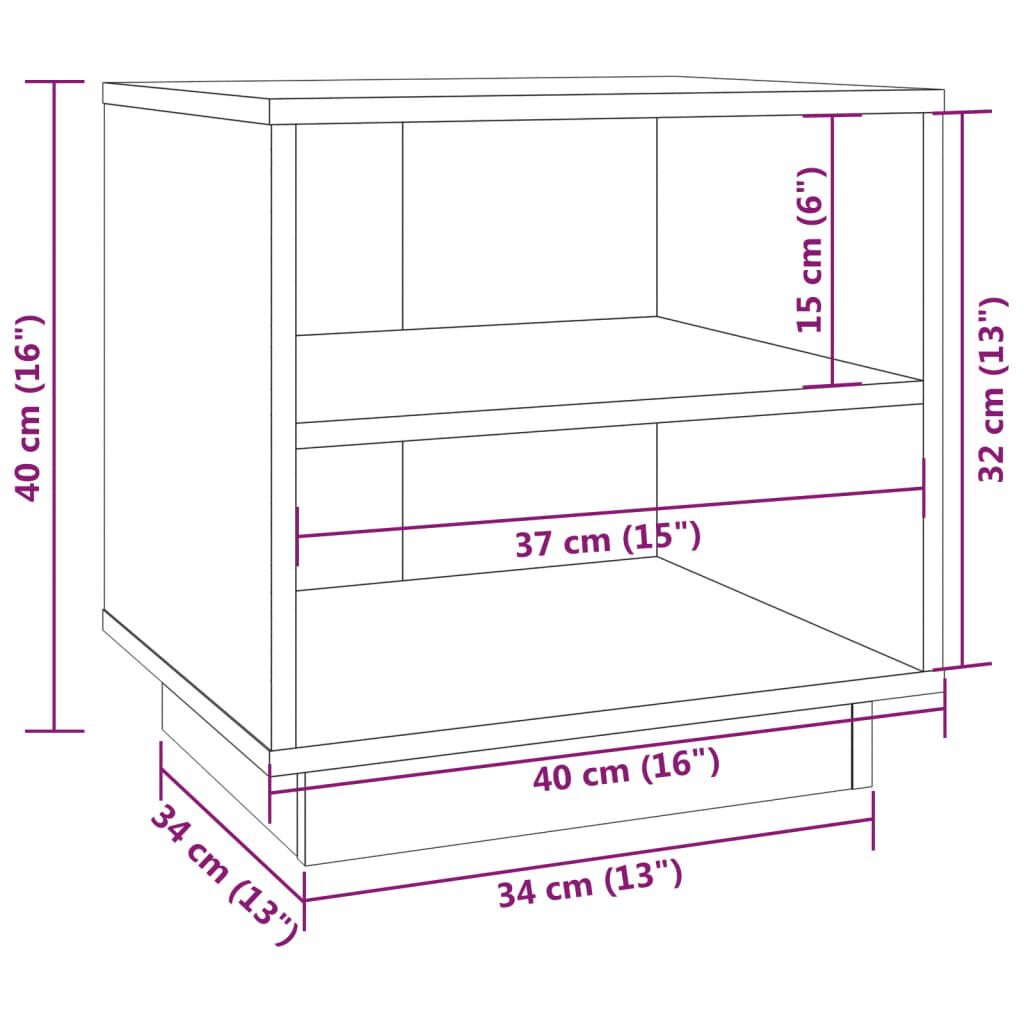 vidaXL Κομοδίνα 2 τεμ. Καφέ Μελί 40 x 34 x 40 εκ από Μασίφ Ξύλο Πεύκου