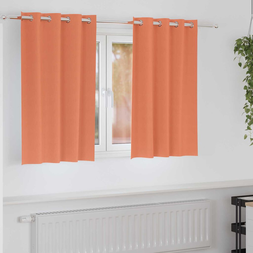 vidaXL Κουρτίνες με κουρτίνες 2 pcs Τερακότα 140 x 140 cm Πολυεστέρας