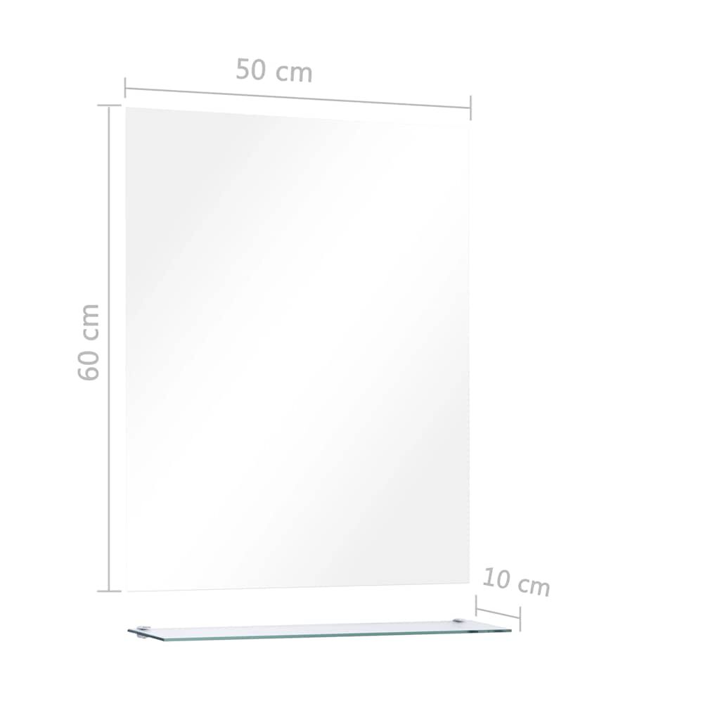 vidaXL Καθρέφτης Τοίχου με Ράφι 50 x 60 εκ. από Ψημένο Γυαλί
