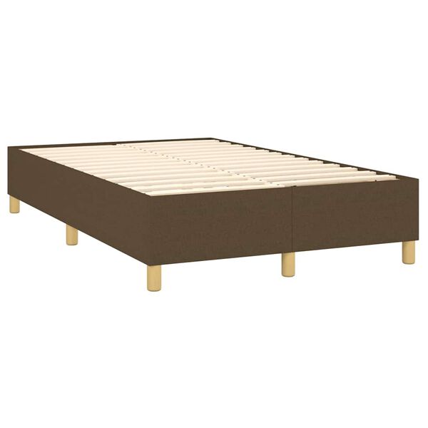 vidaXL Κρεβάτι Boxspring με Στρώμα Σκούρο Καφέ 120x190 εκ Υφασμάτινο