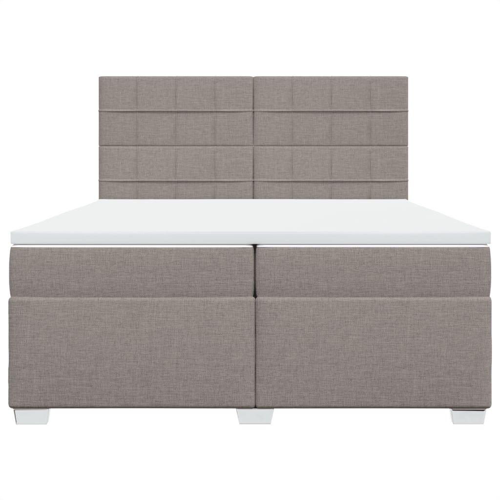 vidaXL Κρεβάτι Boxspring με Στρώμα Taupe 200x200 εκ. Υφασμάτινο