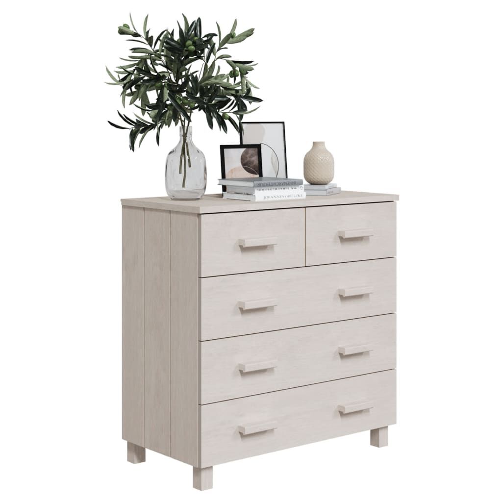 vidaXL Ντουλάπι HAMAR Λευκό 79 x 40 x 80 εκ. από Μασίφ Ξύλο Πεύκου