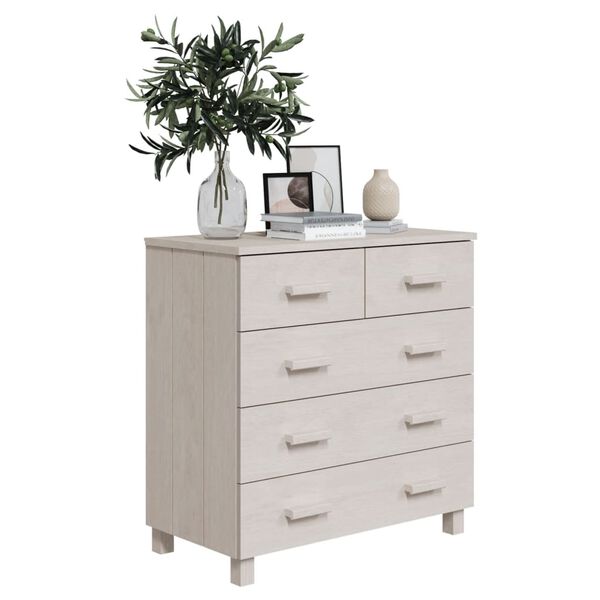vidaXL Ντουλάπι HAMAR Λευκό 79 x 40 x 80 εκ. από Μασίφ Ξύλο Πεύκου