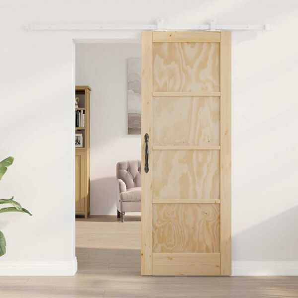 vidaXL Σετ Συρόμενης Πόρτας ORKDAL Φυσικό και λευκό 73.5 x 198.5 εκ.