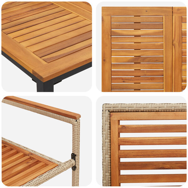 vidaXL Σέτ φαγητού για κήπο 4 pcs Μπεζ 150 x 90 x 75 cm