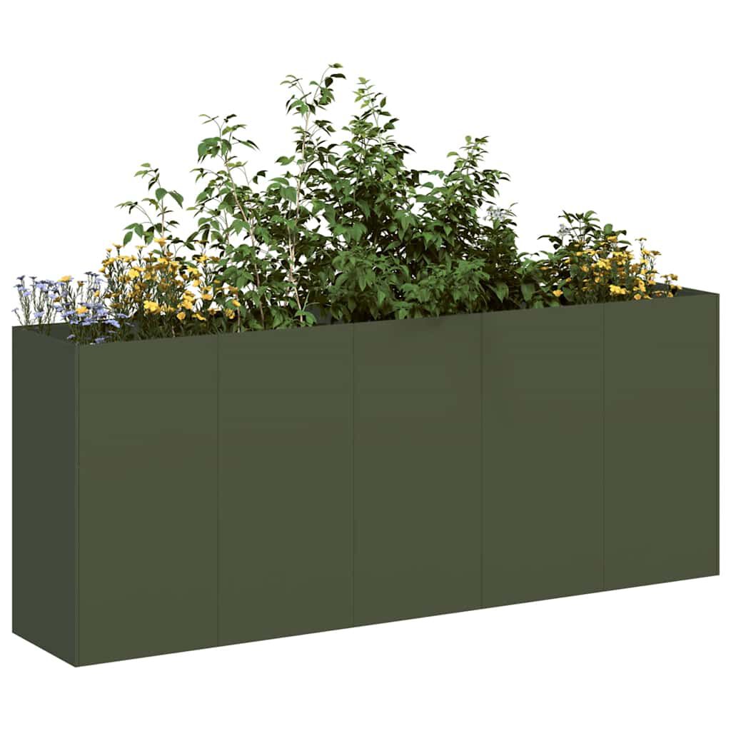 vidaXL Ζαρντινιέρα Λαδί 200x40x80 εκ. από Χάλυβα Ψυχρής Έλασης