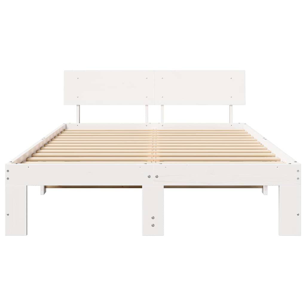 vidaXL Σκελετός Κρεβατιού Λευκό 120 x 200 cm Μασίφ ξύλο πεύκου