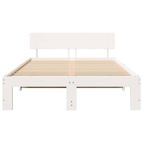 vidaXL Σκελετός Κρεβατιού Λευκό 120 x 200 cm Μασίφ ξύλο πεύκου