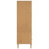 vidaXL Ντουλάπα SENJA Καφέ / Ρατάν 90 x 55 x 175 εκ. Μασίφ Ξύλο Πεύκου