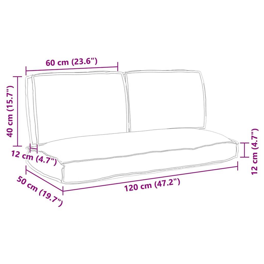 vidaXL Σετ Μαξιλαριών Πάγου 3 pcs Γκρι 120 x 50 x 12 εκ. Ύφασμα Oxford