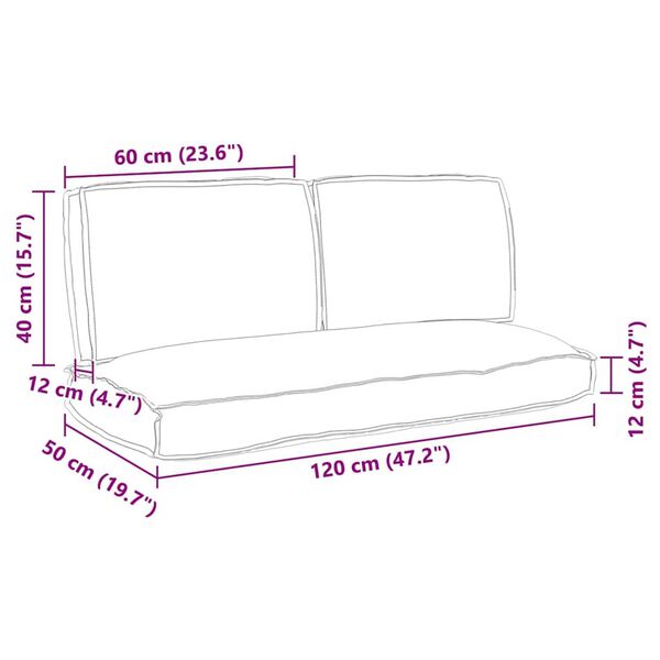 vidaXL Σετ Μαξιλαριών Πάγου 3 pcs Γκρι 120 x 50 x 12 εκ. Ύφασμα Oxford