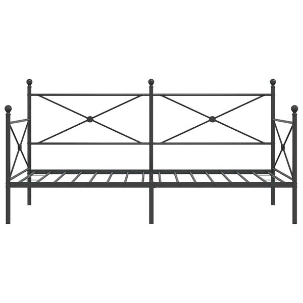 vidaXL Κρεβάτι ημέρας χωρίς στρώμα Μαύρο 100x200 cm Ατσάλι