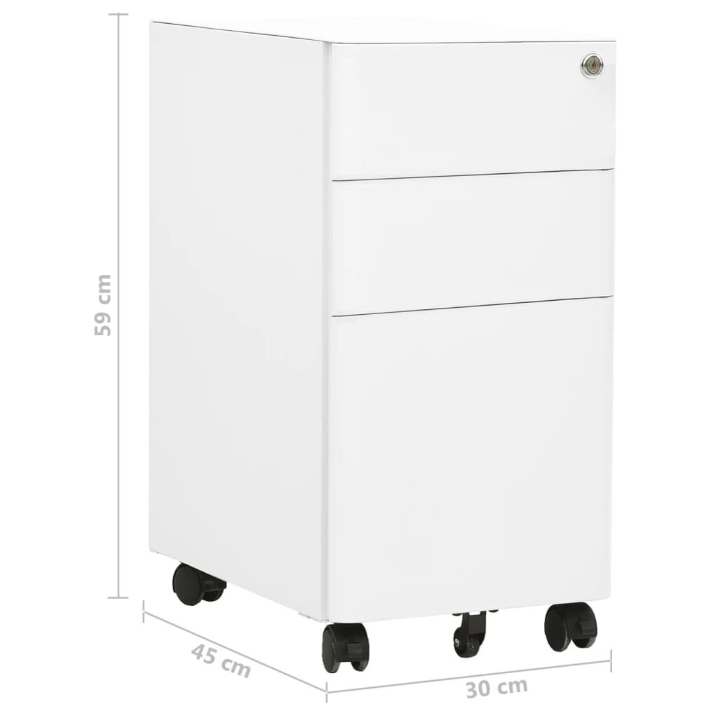 vidaXL Αρχειοθήκη Φορητή Λευκή 30 x 45 x 59 εκ. Ατσάλινη