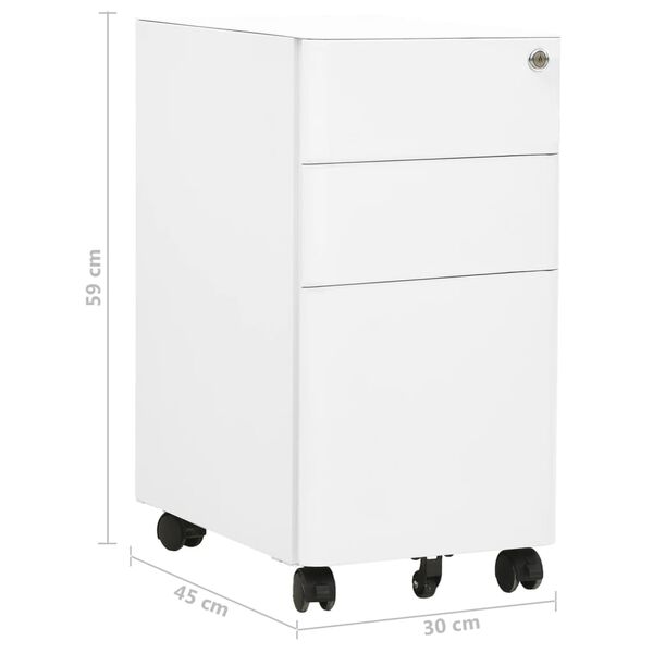 vidaXL Αρχειοθήκη Φορητή Λευκή 30 x 45 x 59 εκ. Ατσάλινη