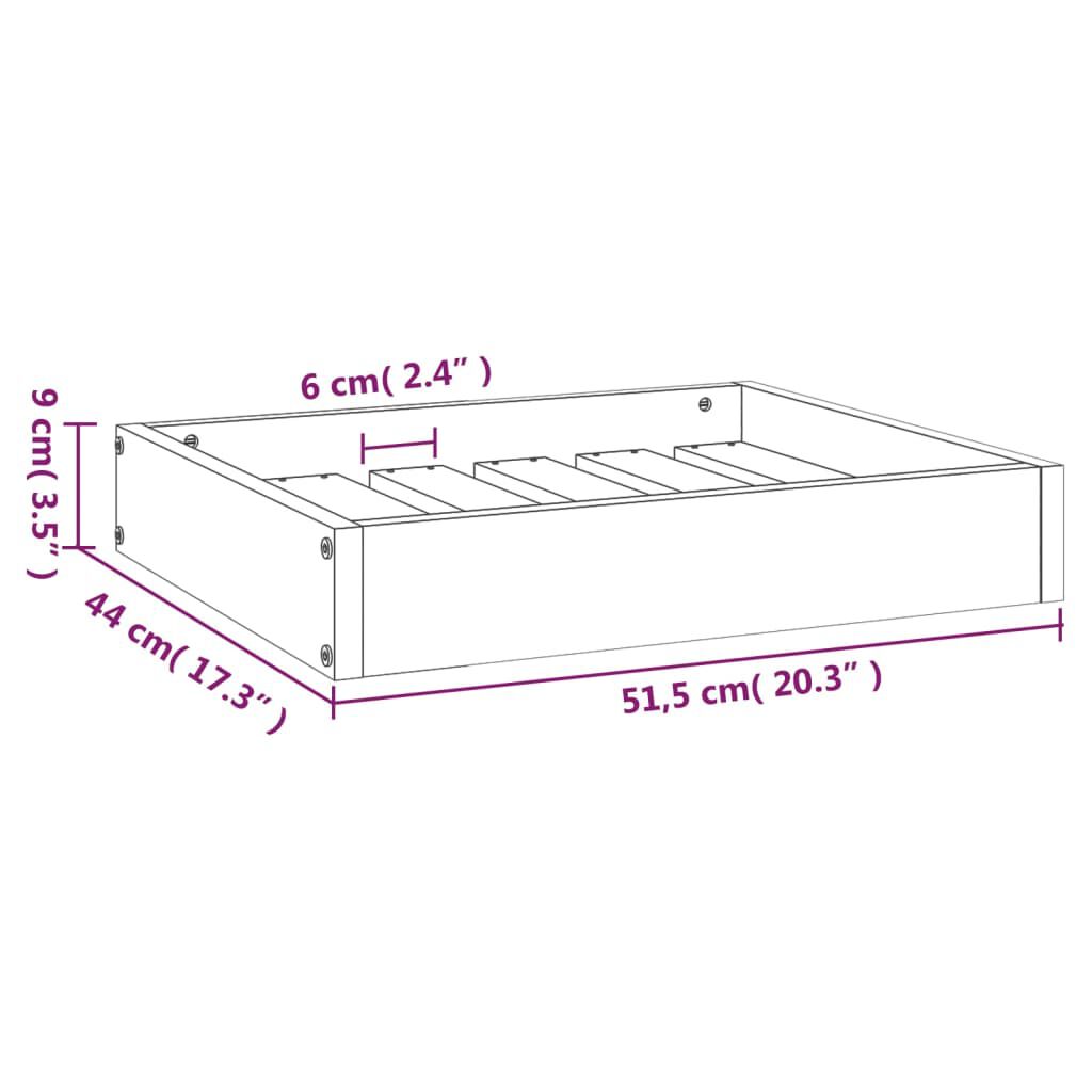 vidaXL Κρεβάτι Σκύλου Λευκό 51,5 x 44 x 9 εκ. από Μασίφ Ξύλο Πεύκου
