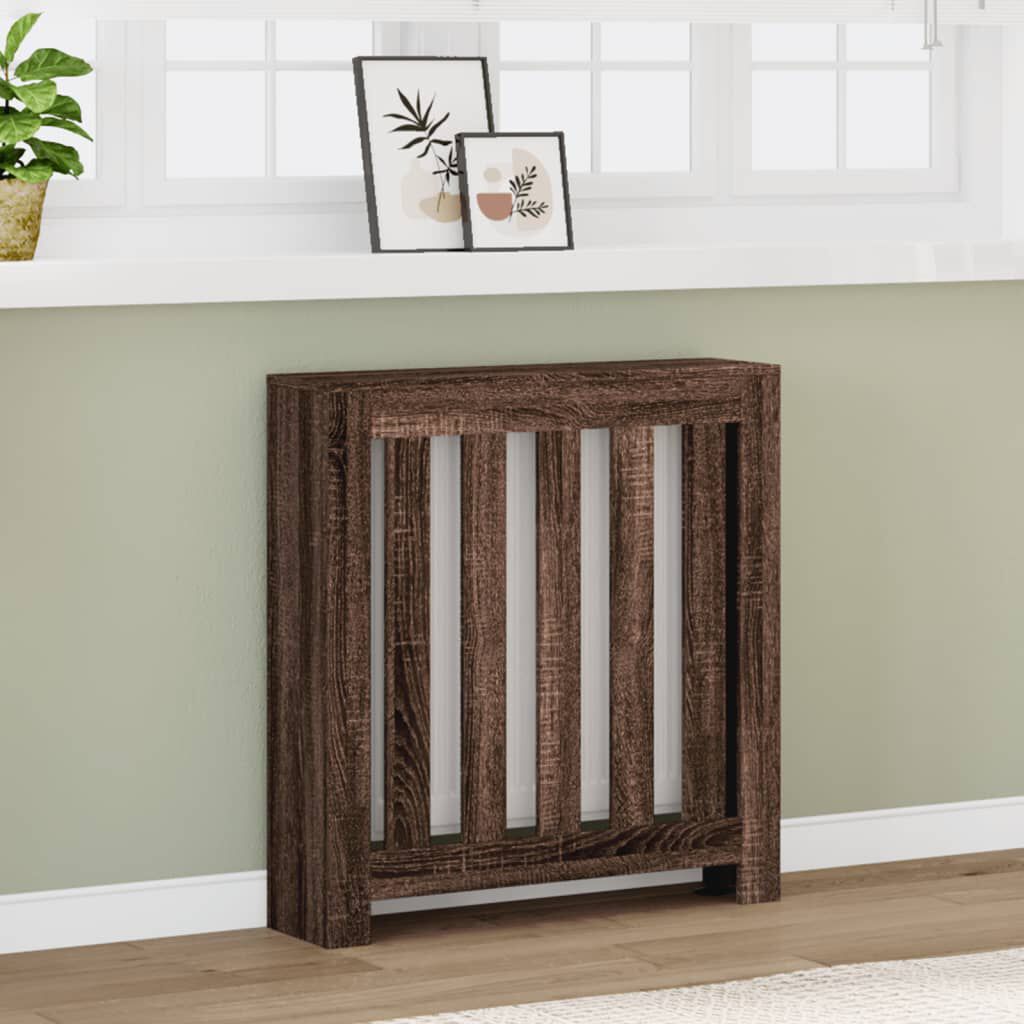 vidaXL Κάλυμμα Καλοριφέρ Καφέ Δρυς 78x20x82 εκ. Επεξεργασμένο Ξύλο