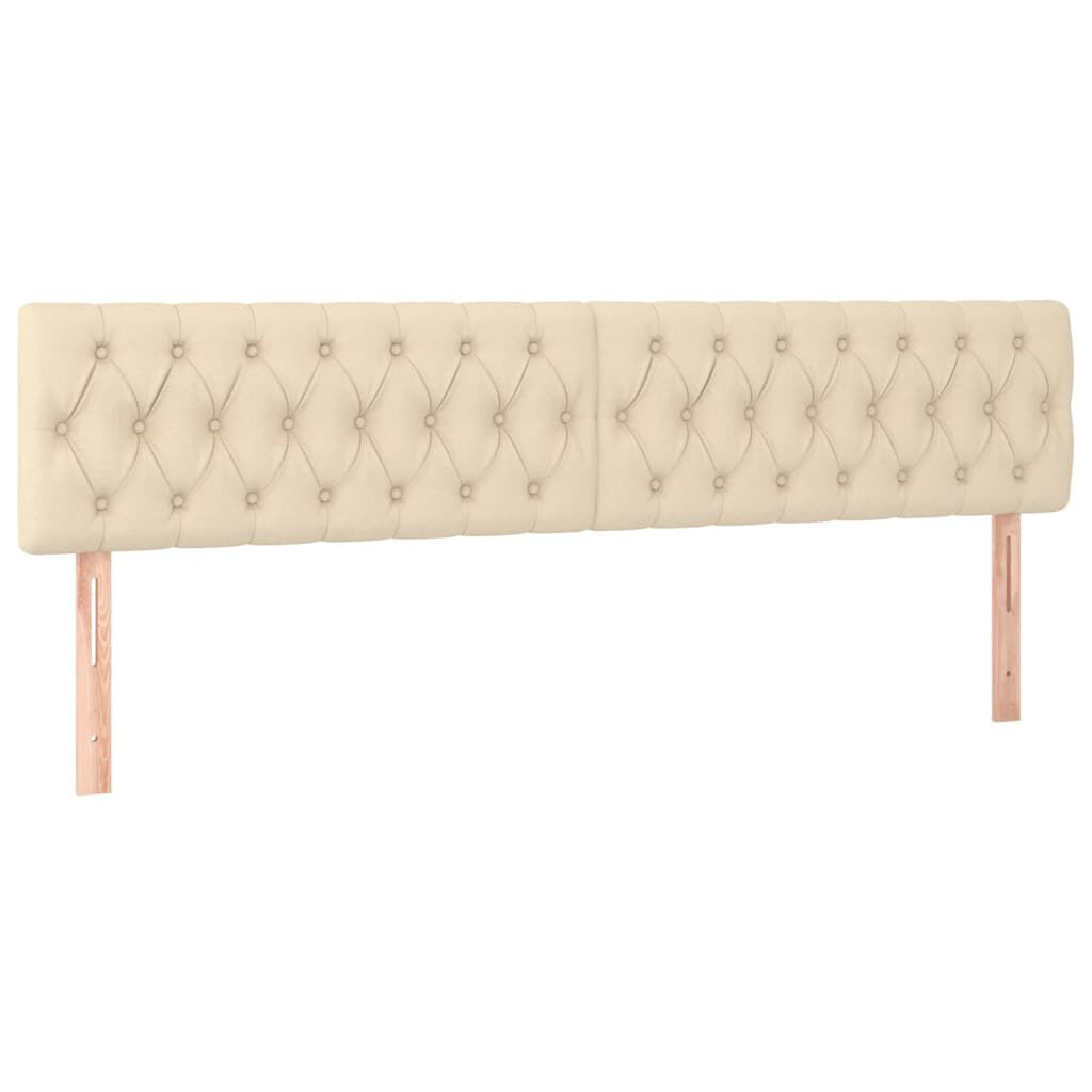 vidaXL Κρεβάτι Boxspring με Στρώμα & LED Κρεμ 200x200 εκ. Υφασμάτινο