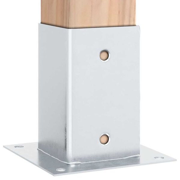 vidaXL Βάσεις στύλων τετράγωνες 4 τεμάχια Ασημί Γαλβανισμένος χάλυβας