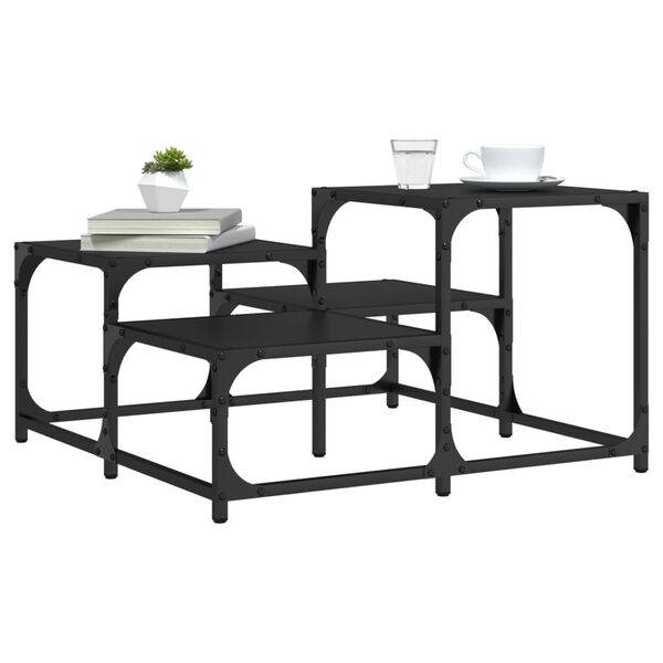 vidaXL Τραπεζάκι Σαλονιού Μαύρο 68 x 68 x 40 εκ. Επεξεργασμένο Ξύλο