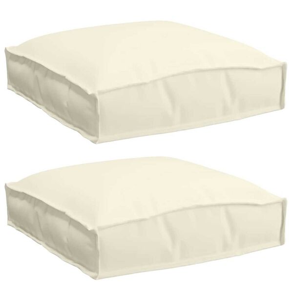 vidaXL Μαξιλάρι παλέτας για κάθισμα 2 pcs Κρεμ 40 x 40 x 8 εκ.