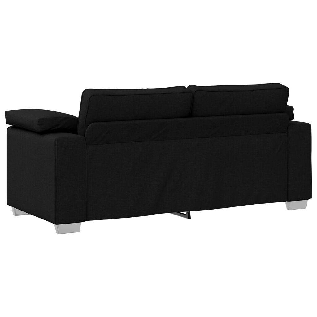 vidaXL Μαύρος Καναπές Loveseat 140 εκ Υφασμάτινος