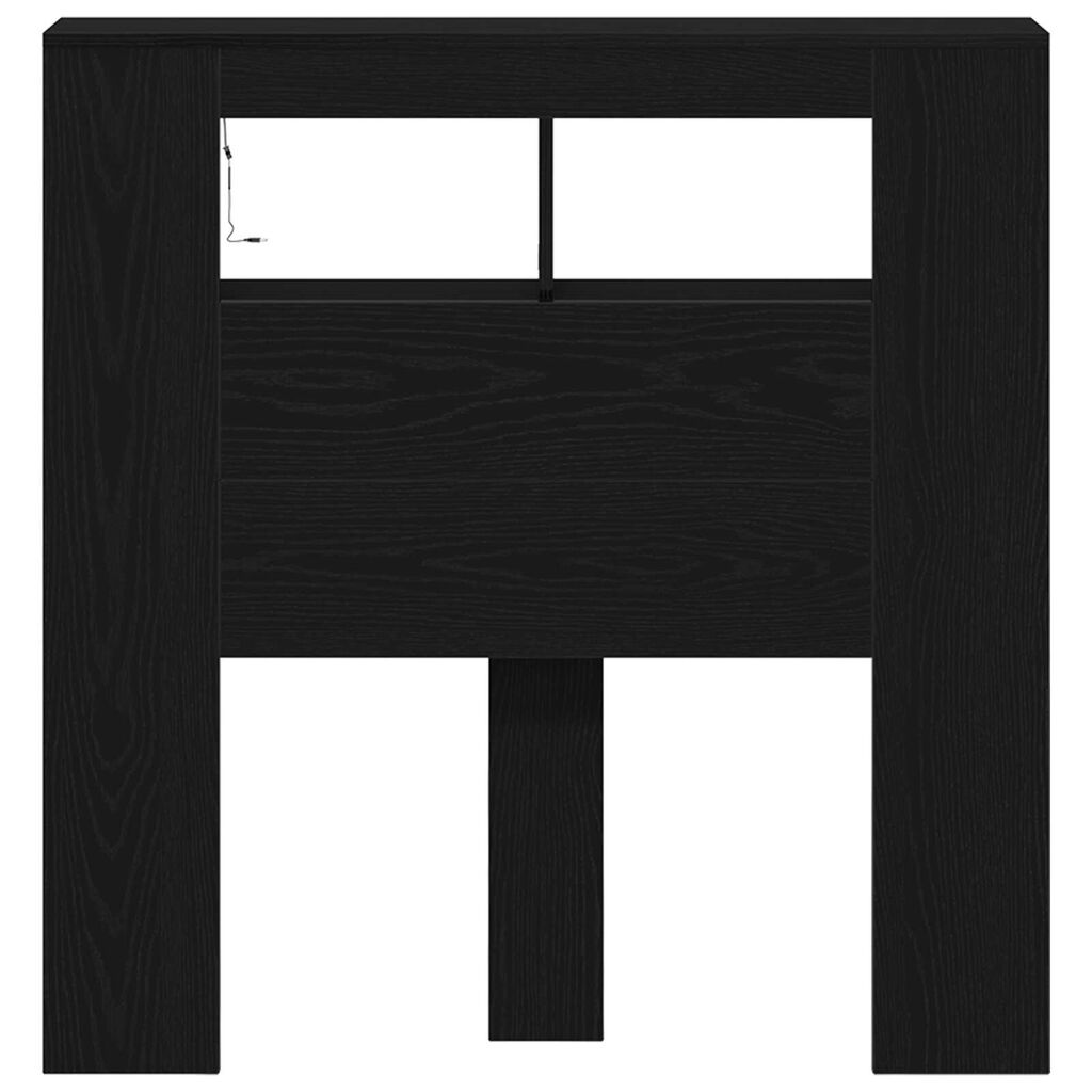 vidaXL LED κεφαλάρι με ράφι Μαύρη δρυς 100 x 18.5 x 103.5 εκ.