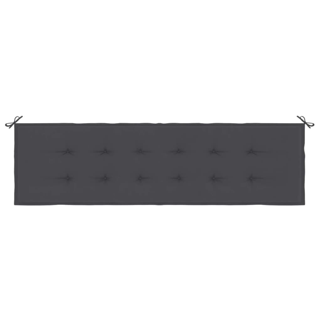 vidaXL Μαξιλάρι Πάγκου Κήπου Ανθρακί 180x50x3 εκ. Ύφασμα Oxford