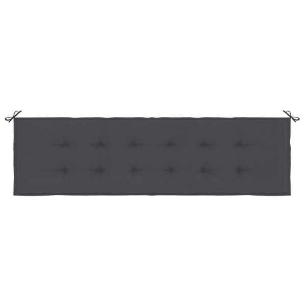 vidaXL Μαξιλάρι Πάγκου Κήπου Ανθρακί 180x50x3 εκ. Ύφασμα Oxford