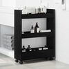 vidaXL Λεπτό Καρότσι Αποθήκευσης Μαύρη Οξυά 60 x 22 x 80 εκ.