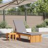 vidaXL Ξαπλώστρα με μαξιλάρι Καφέ 200 x 55 x 94εκ Μασίφ ξύλο ακακίας