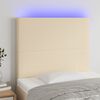 vidaXL Κεφαλάρι Κρεβατιού LED Κρεμ 80x5x118/128εκ. Υφασμάτινο