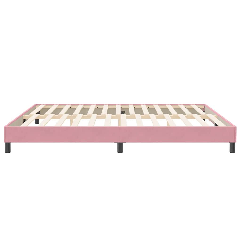 vidaXL Box Spring Κρεβάτι χωρίς στρώμα Ροζ 200x220 cm Βελούδινο