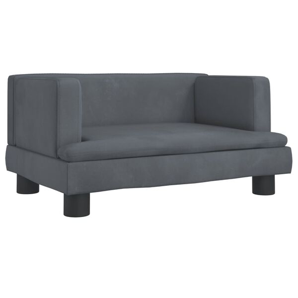 vidaXL Καναπές Παιδικός Σκούρο Γκρι 60 x 40 x 30 εκ. από Βελούδο