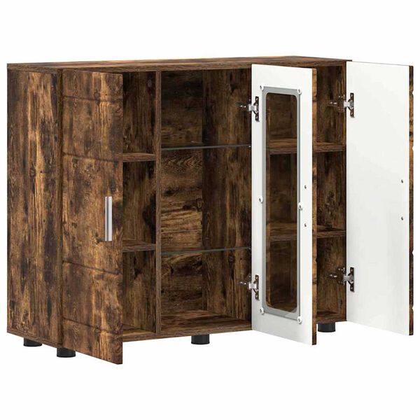 vidaXL Πλαϊνό γραφείο με ράφι Καπνιστή δρυς 55.5 x 29 x 100 εκ
