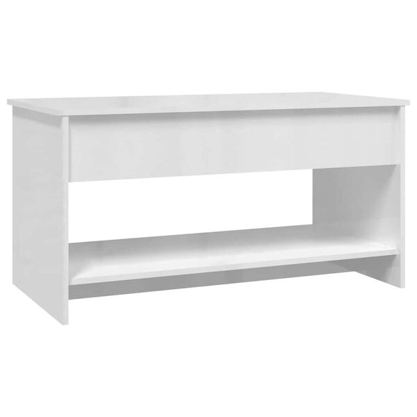 vidaXL Τραπεζάκι Σαλονιού Γυαλ. Λευκό 102x50x52,5 εκ. Επεξεργ. Ξύλο