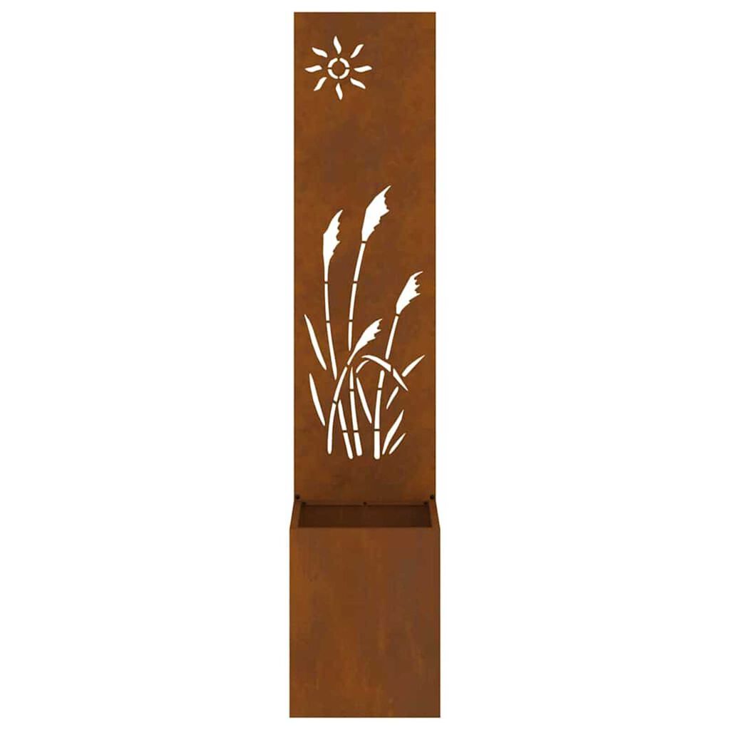 vidaXL Γλάστρα Κήπου με Διακοσμητική Πάνελ Σκ rusty 32 x 140 εκ.