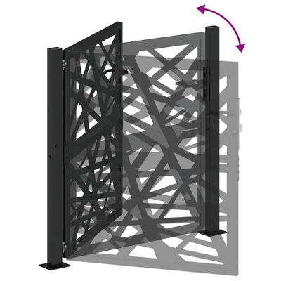vidaXL Πύλη κήπου Μαύρη 105x106 cm Ατσάλινη ελαφριά σχεδίαση