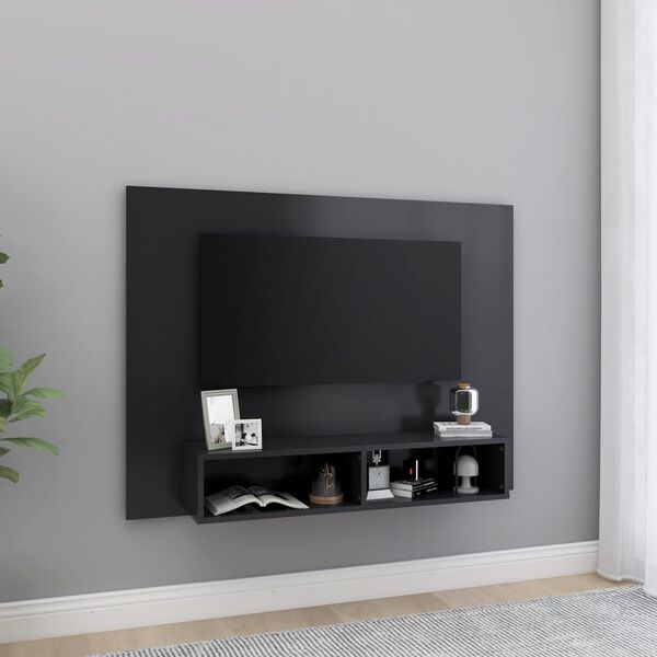 vidaXL Έπιπλο Τηλεόρασης Τοίχου Γκρι 120 x 23,5 x 90 εκ. Μοριοσανίδα