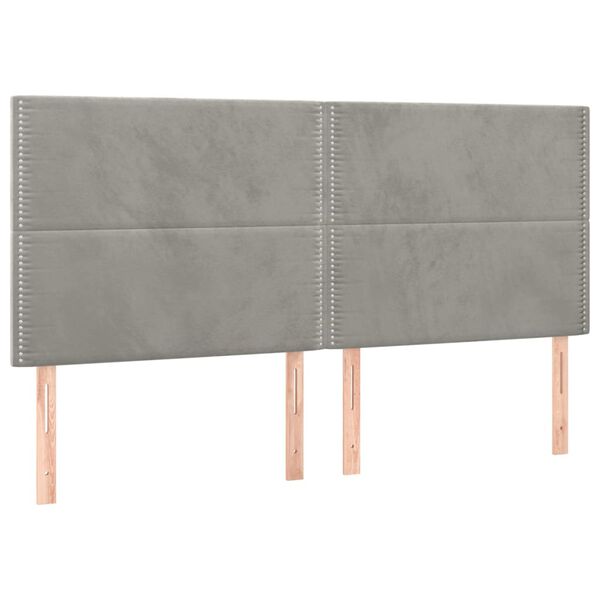 vidaXL Κρεβάτι Boxspring με Στρώμα Ανοιχτό Γκρι 160x200 εκ. Βελούδινο