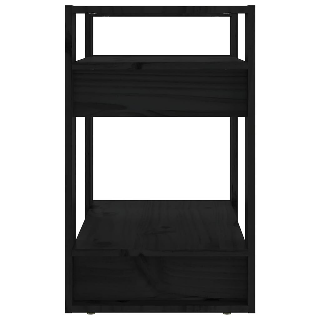 vidaXL Βιβλιοθήκη/Διαχωριστικό Χώρου Μαύρο 60x35x57 εκ. Μασίφ Πεύκο