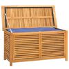 vidaXL Μπαούλο Αποθήκευσης Κήπου με Τσάντα 114x50x58εκ Μασίφ Ξύλο Teak
