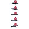 vidaXL Ραφιέρες 2 τεμ. Μαύρες 125 κ. 60 x 30 x 180 εκ. Πλαστικές