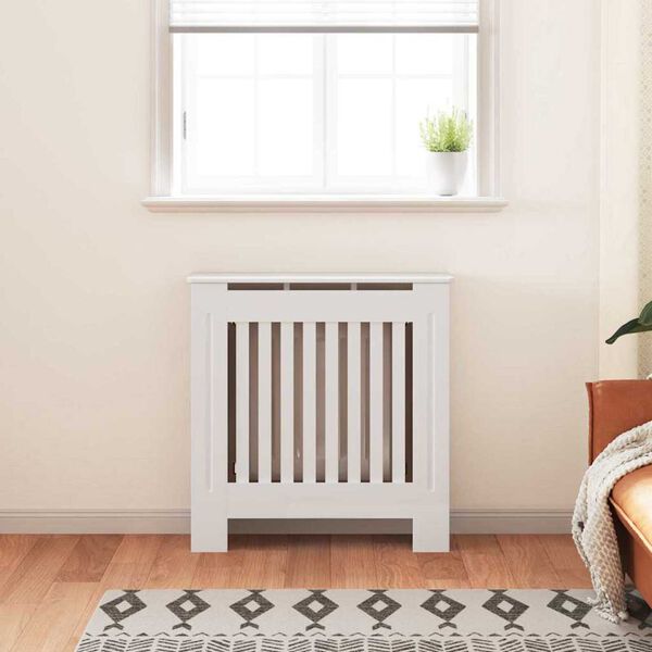 vidaXL Κάλυμμα Καλοριφέρ 2 pcs Λευκό 78x19x81.5εκ Μηχανικά ξύλο