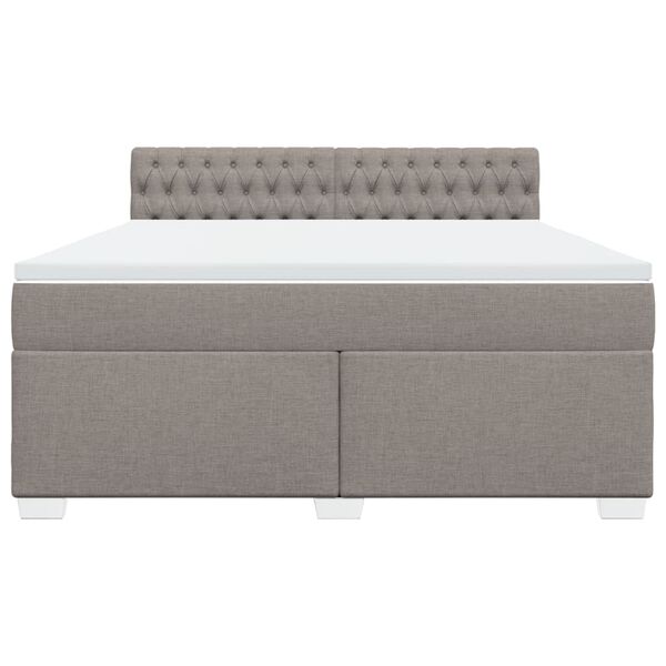 vidaXL &Kappa;&rho;&epsilon;&beta;ά&tau;&iota; Boxspring &mu;&epsilon; &Sigma;&tau;&rho;ώ&mu;&alpha; Taupe 180x200 &epsilon;&kappa;. &Upsilon;&phi;&alpha;&sigma;&mu;ά&tau;&iota;&nu;&omicron;