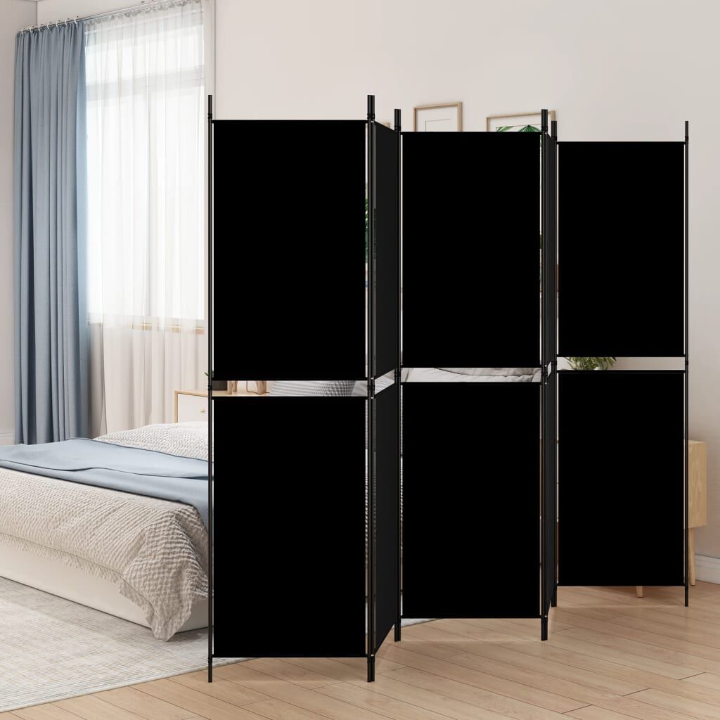 vidaXL Διαχωριστικό Δωματίου με 5 Πάνελ Μαύρο 250x180 εκ. από Ύφασμα
